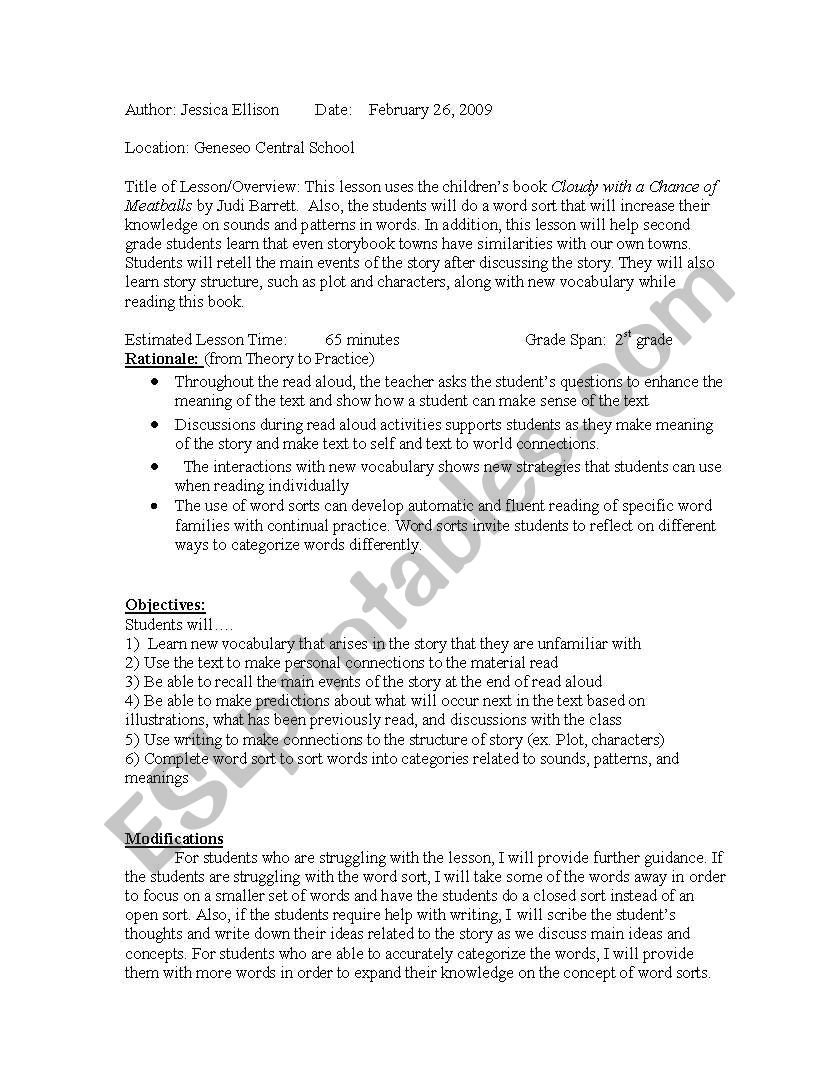 lesson plan  worksheet