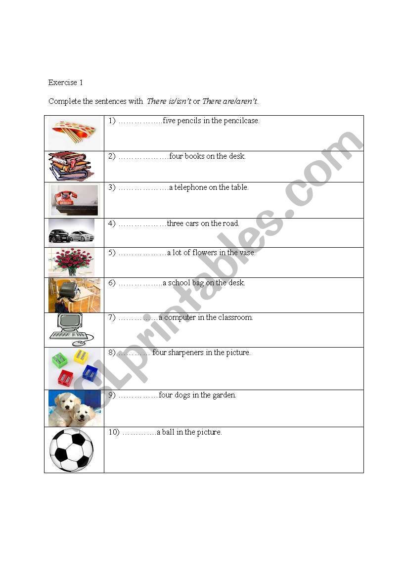 worksheet about there is/there are