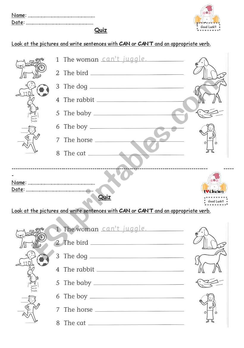 can - can´t - ESL worksheet by melinapin