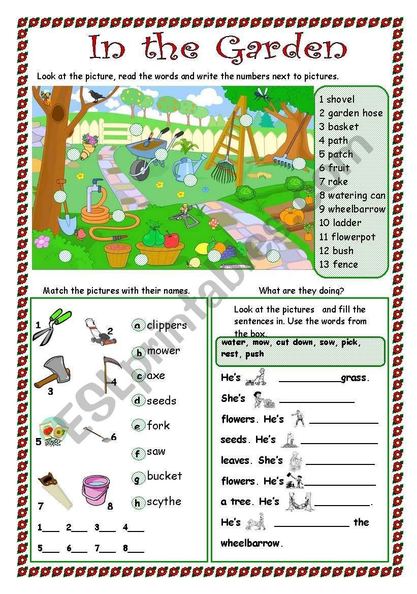 In The Garden ESL Worksheet By Monika 79