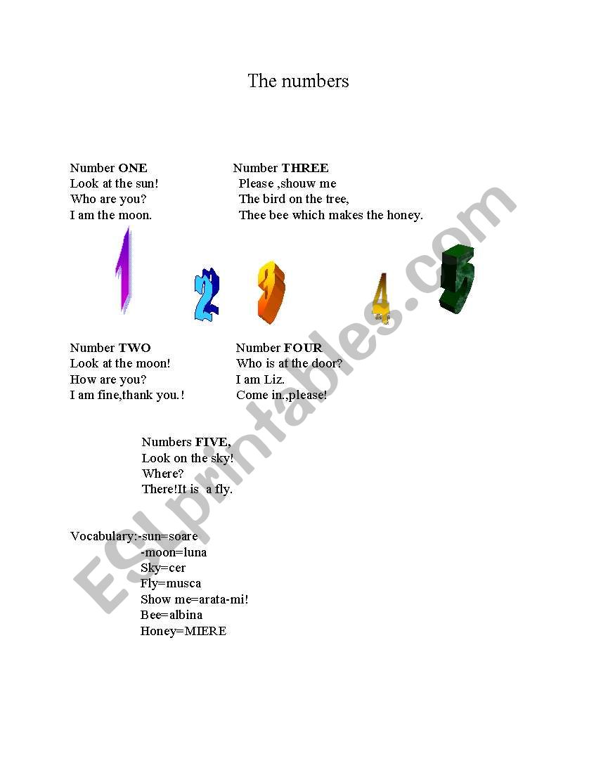  Numbers worksheet