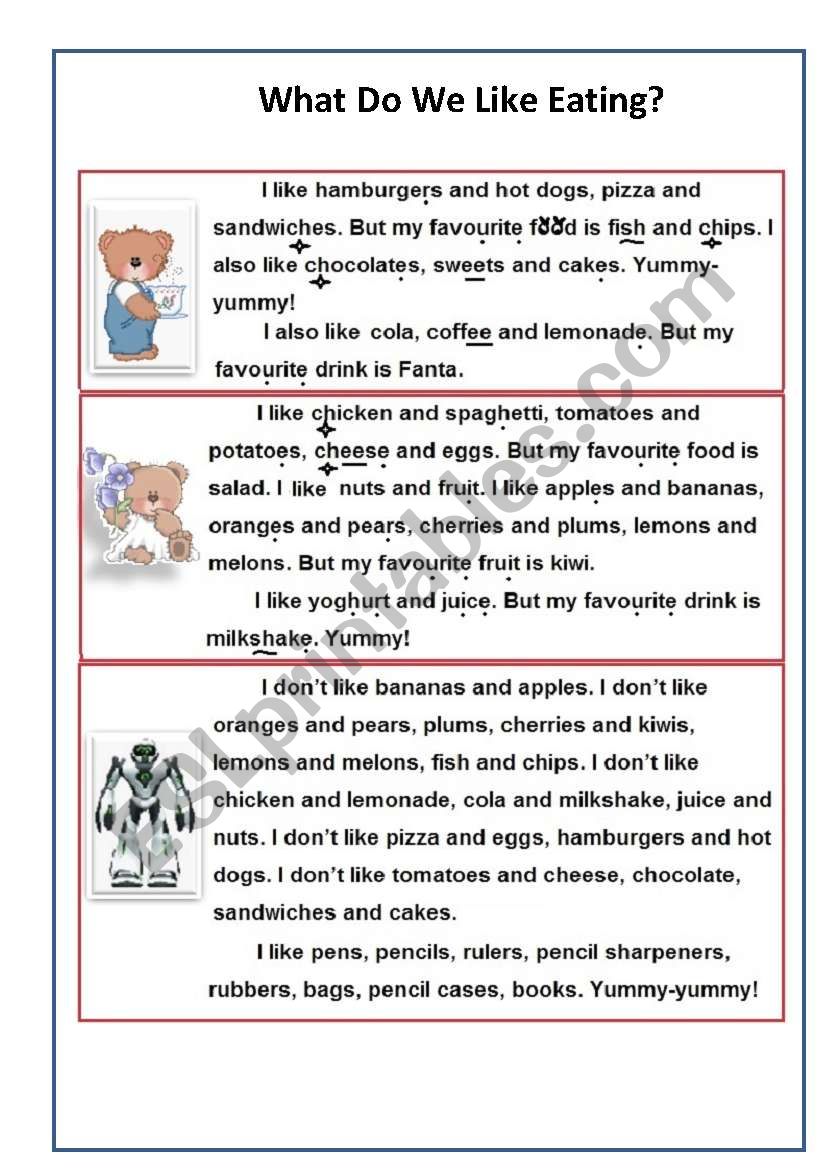 I like - I don´t like - ESL worksheet by ElenaGrig