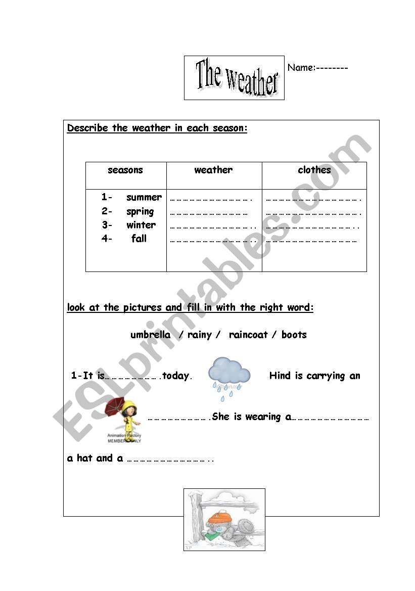 The weather worksheet