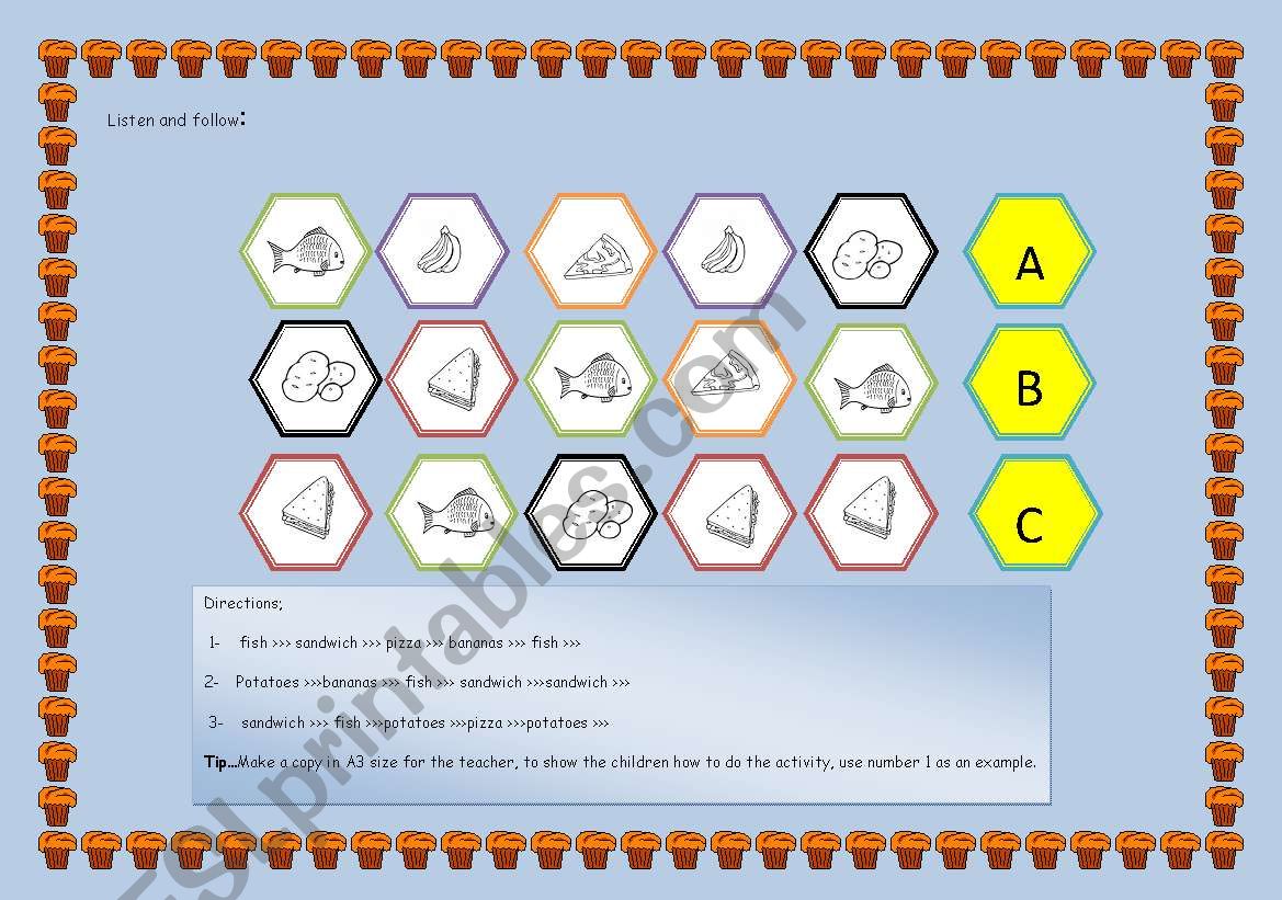 food maze worksheet