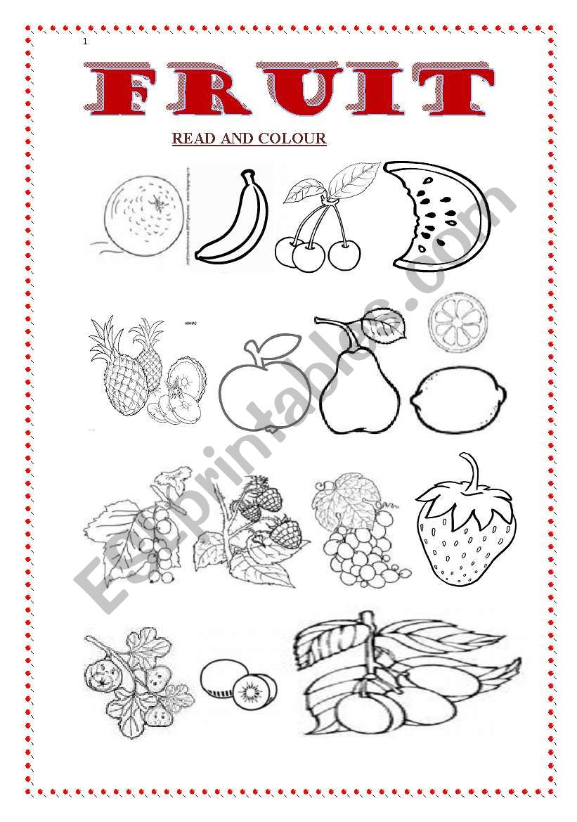 Fruit  worksheet