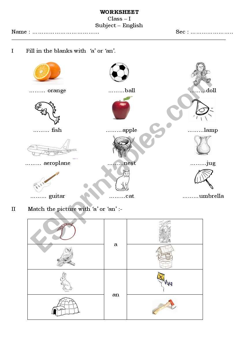 Article worksheet