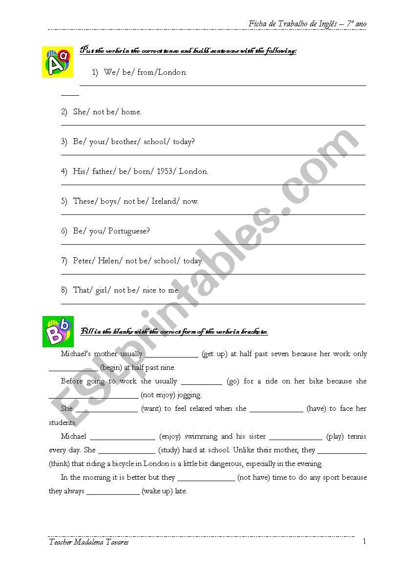 Exercises Worksheet worksheet