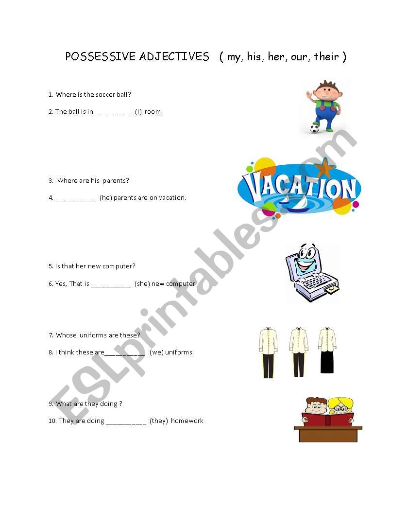 Possessive Adjectives worksheet