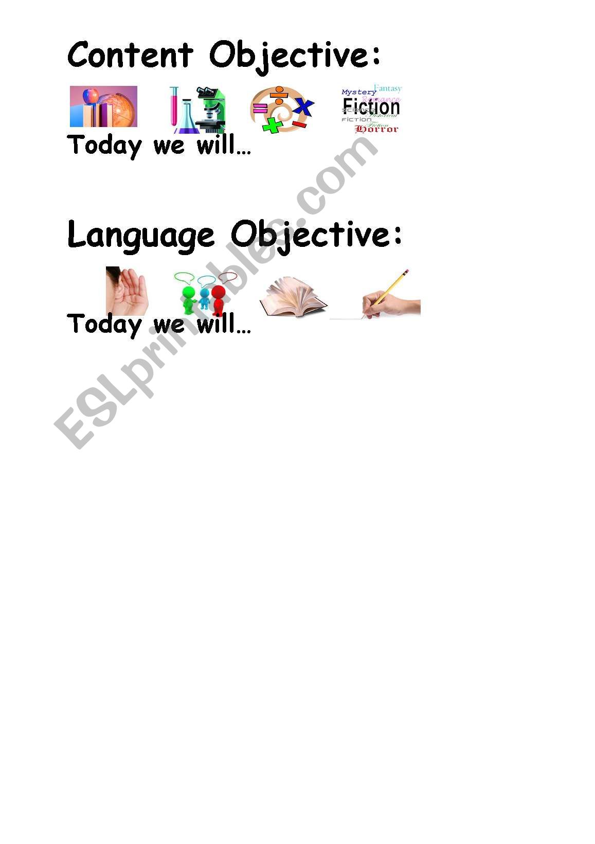Content and Language Objectives Poster
