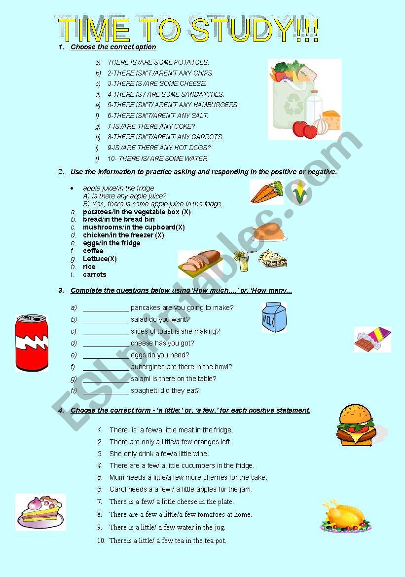FOOD QUANTIFIERS worksheet