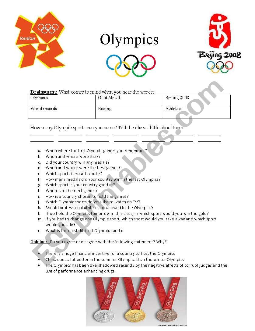 The Olympics worksheet