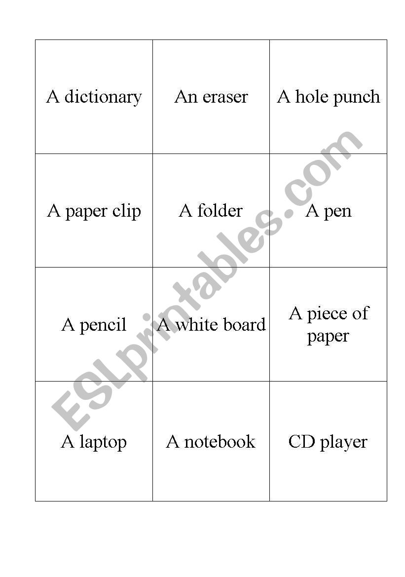 Office words worksheet