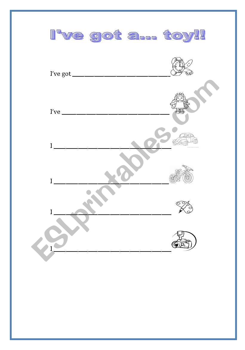 Ive got a... toy!!! worksheet