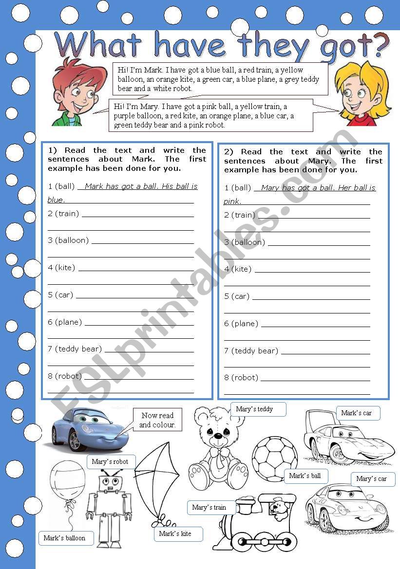 What Have They Got He´s Got She´s Got Hisher Part 2 Esl Worksheet By Veljaca82