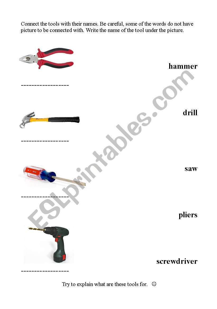 Tools - man worksheet