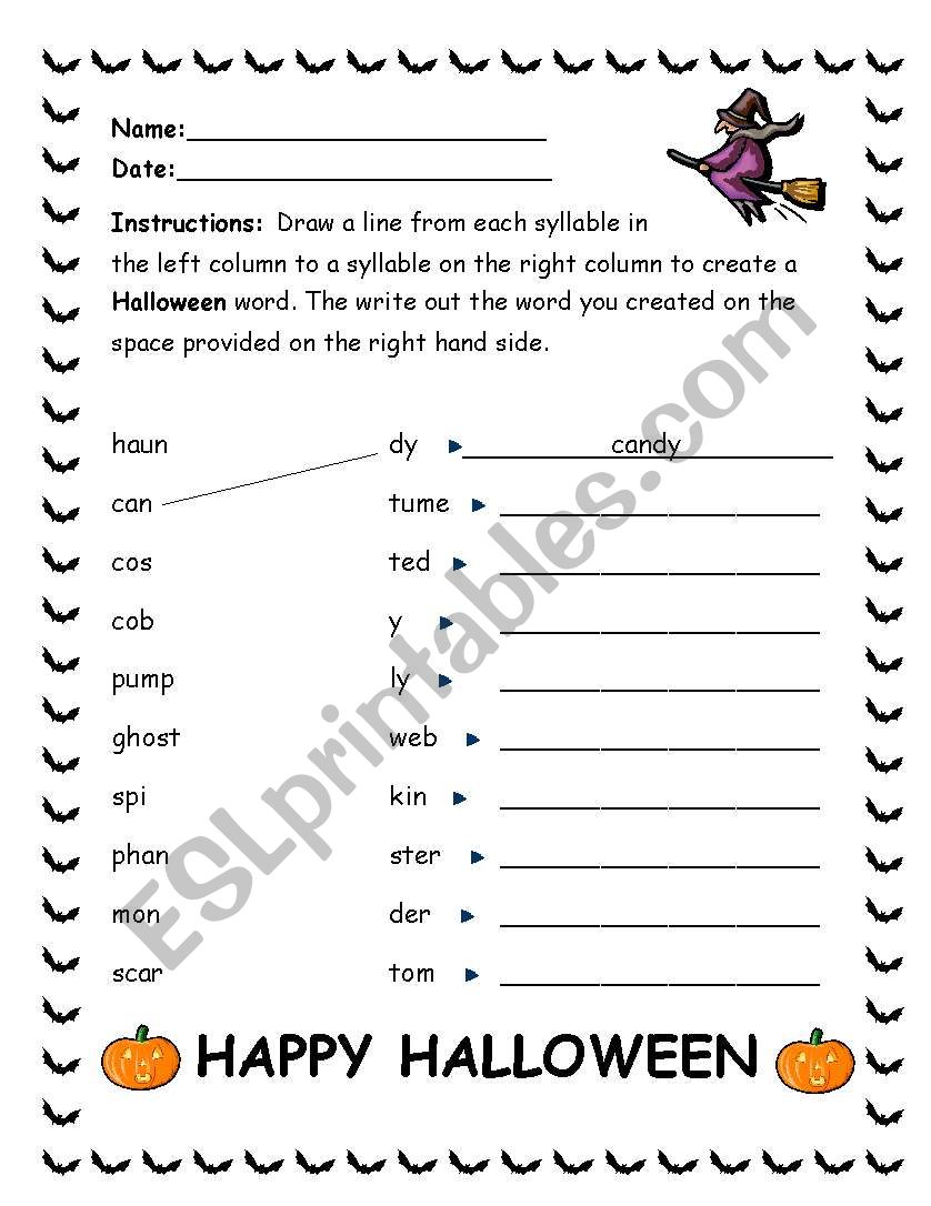 Halloween Worksheet worksheet