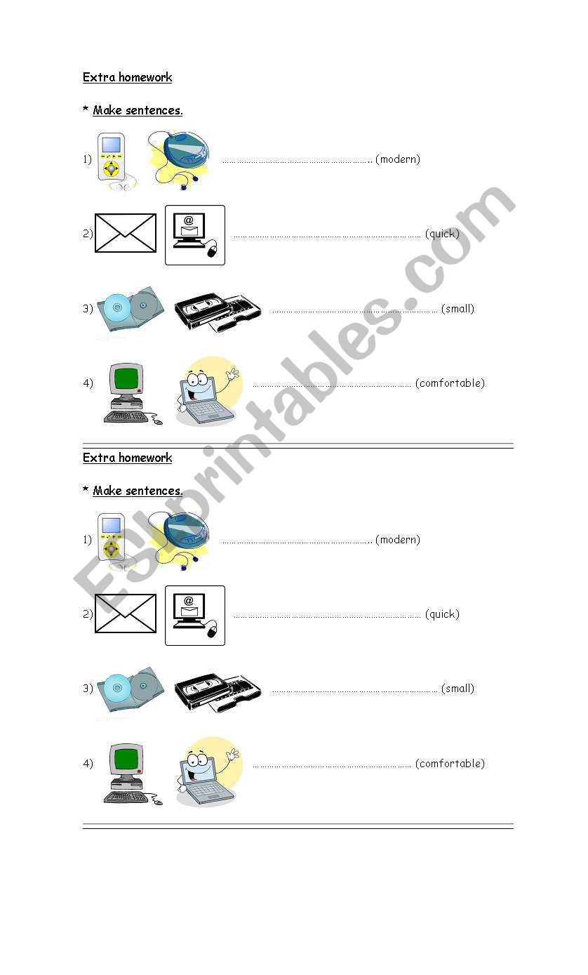 Comparisons (electonic devices-present and past)