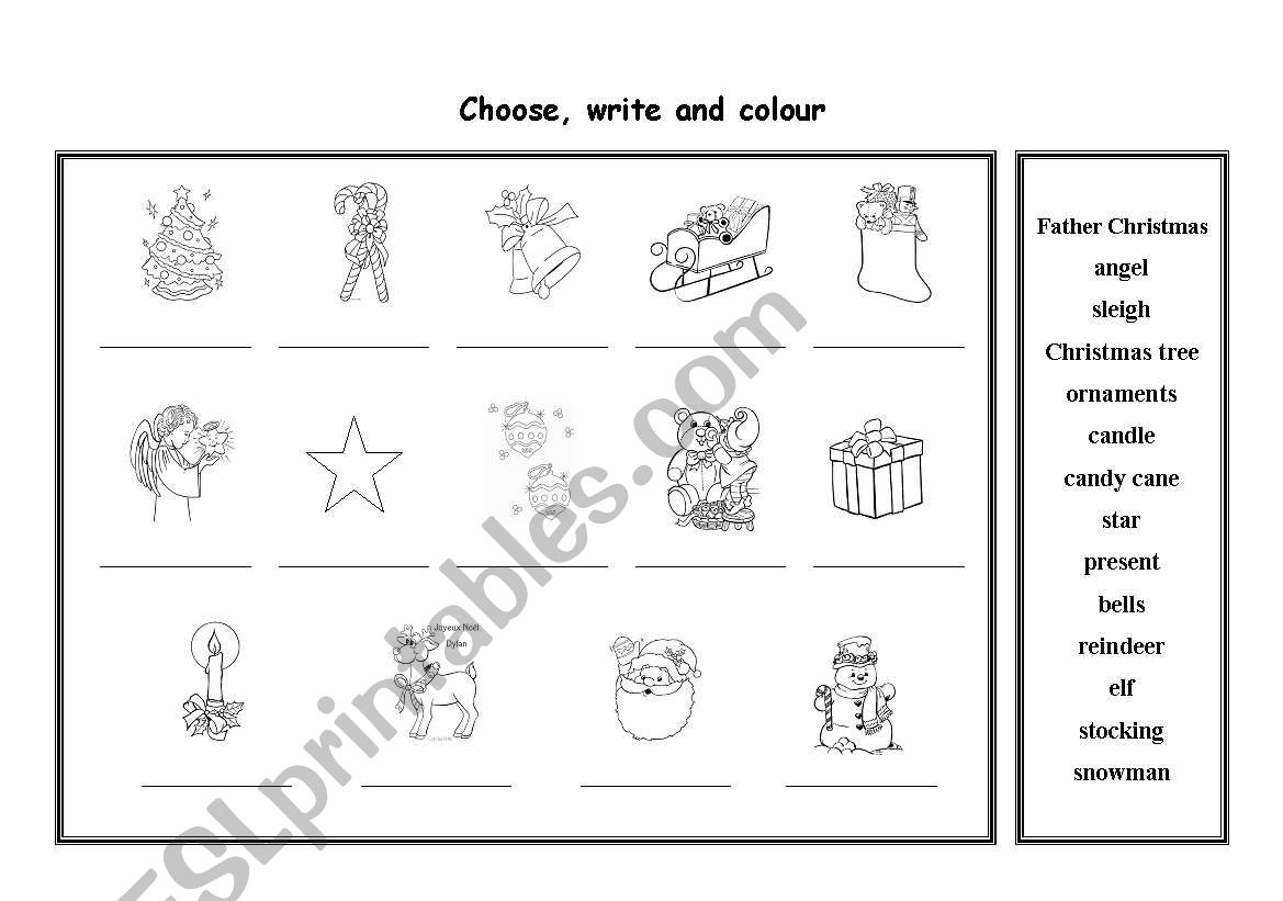 Christmas worksheet