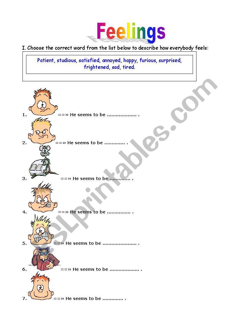 Feelings worksheet