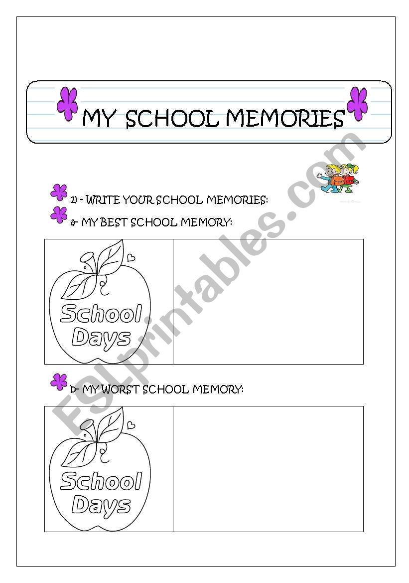 School memories worksheet