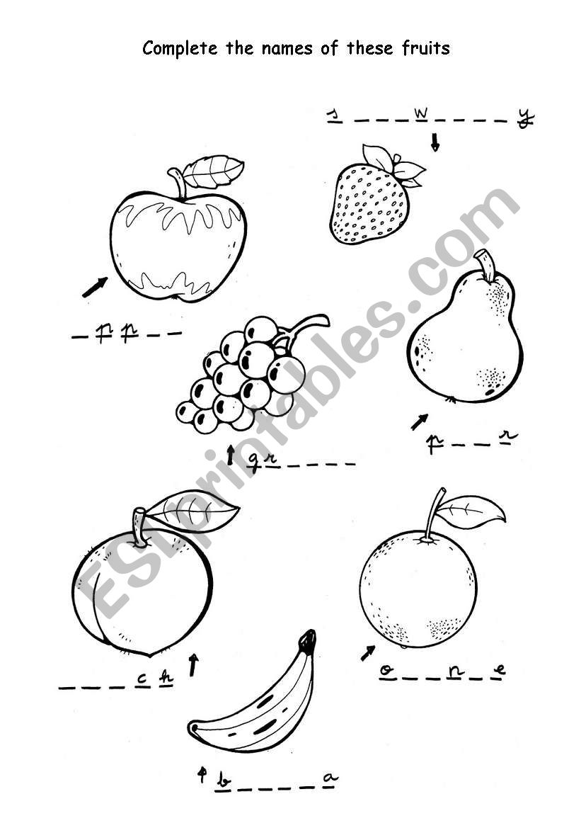 kindergarten m worksheet for ESL names worksheet  of byronche  by fruit