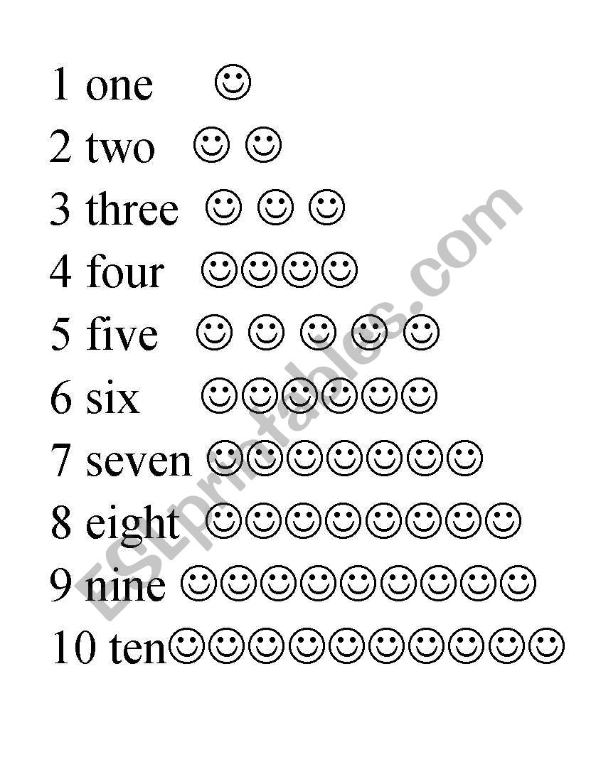 numbers worksheet