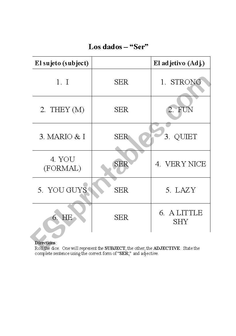 Dice Activity - 