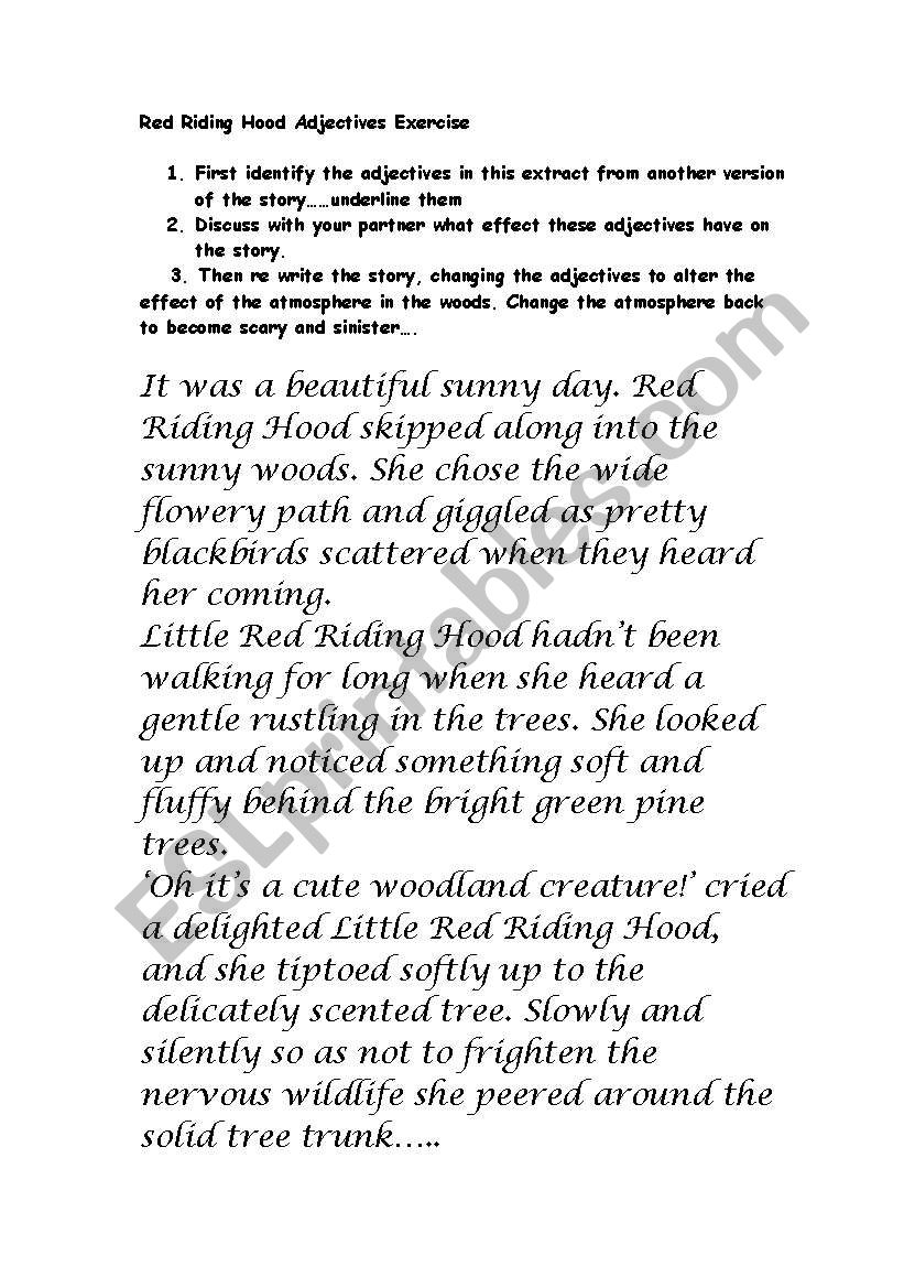 Little Red riding Hood worksheet