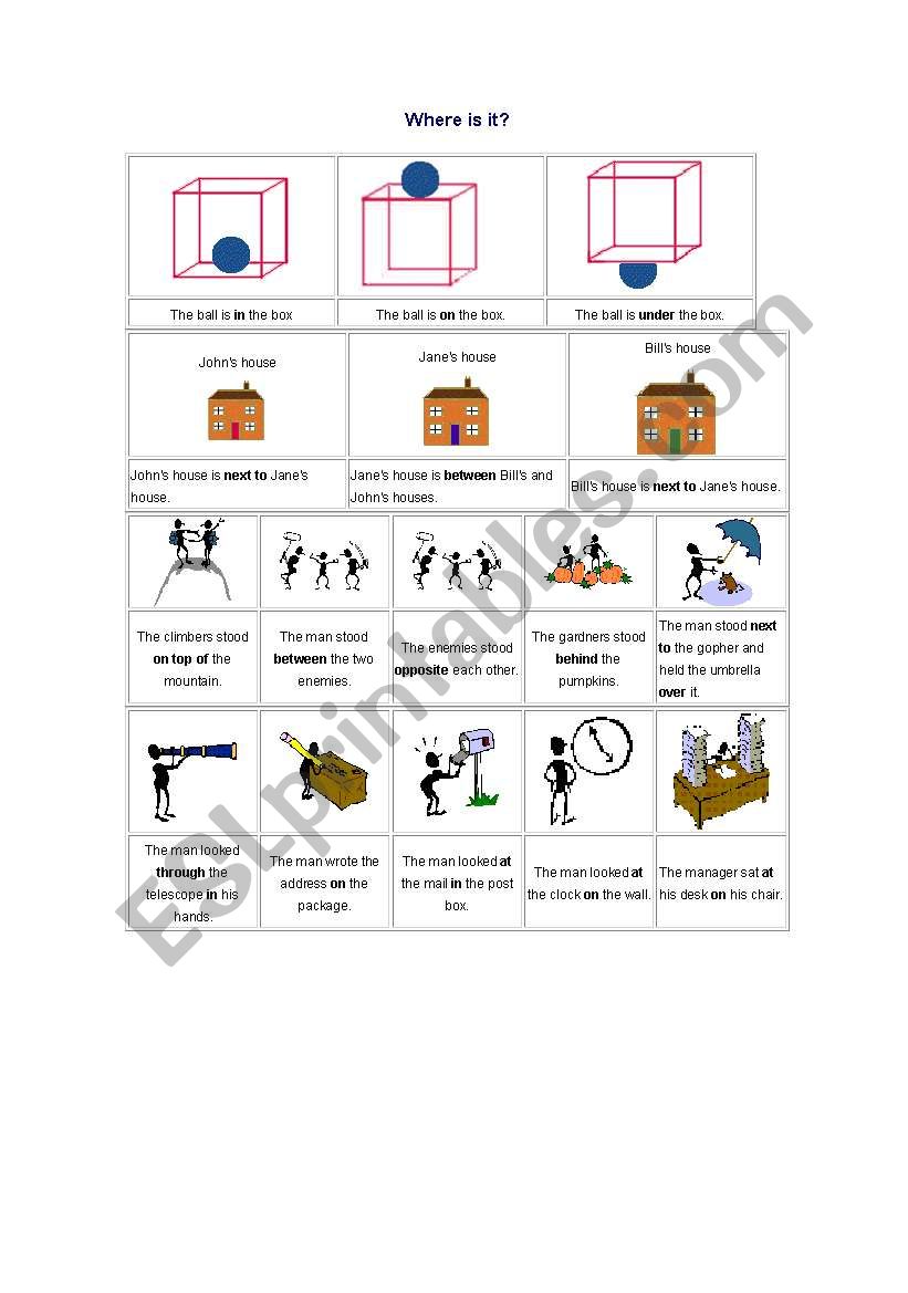 prepositions worksheet worksheet