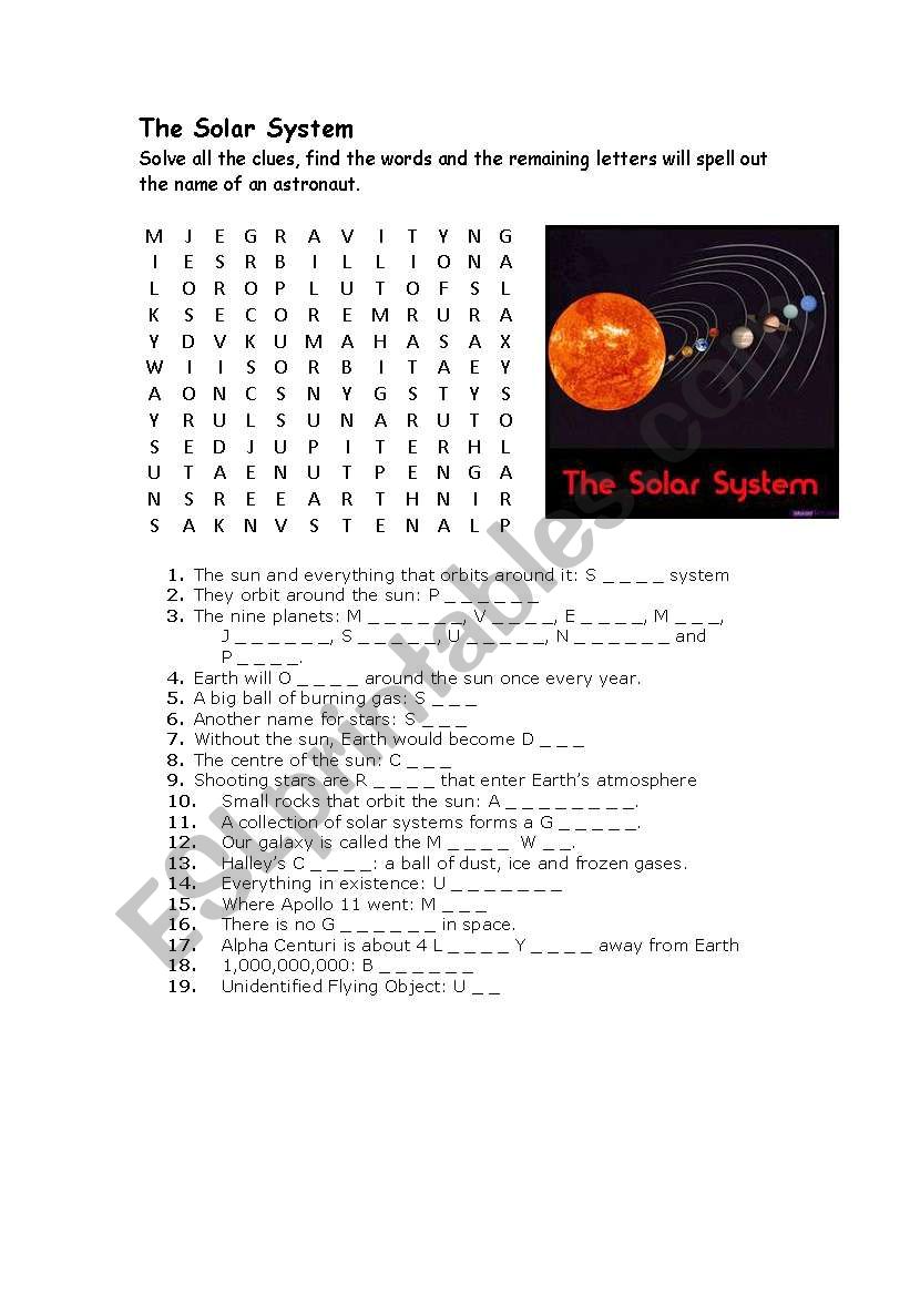 Space and Weather Wordsearches