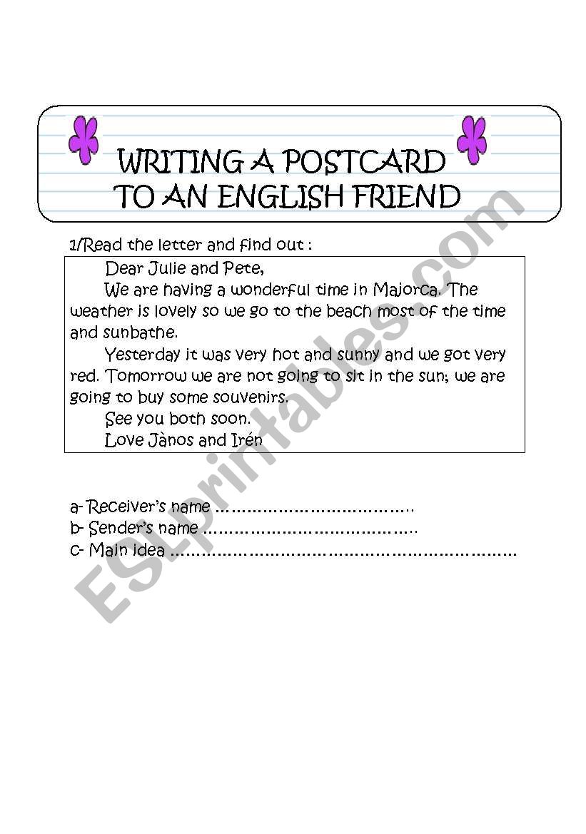 penfriends worksheet