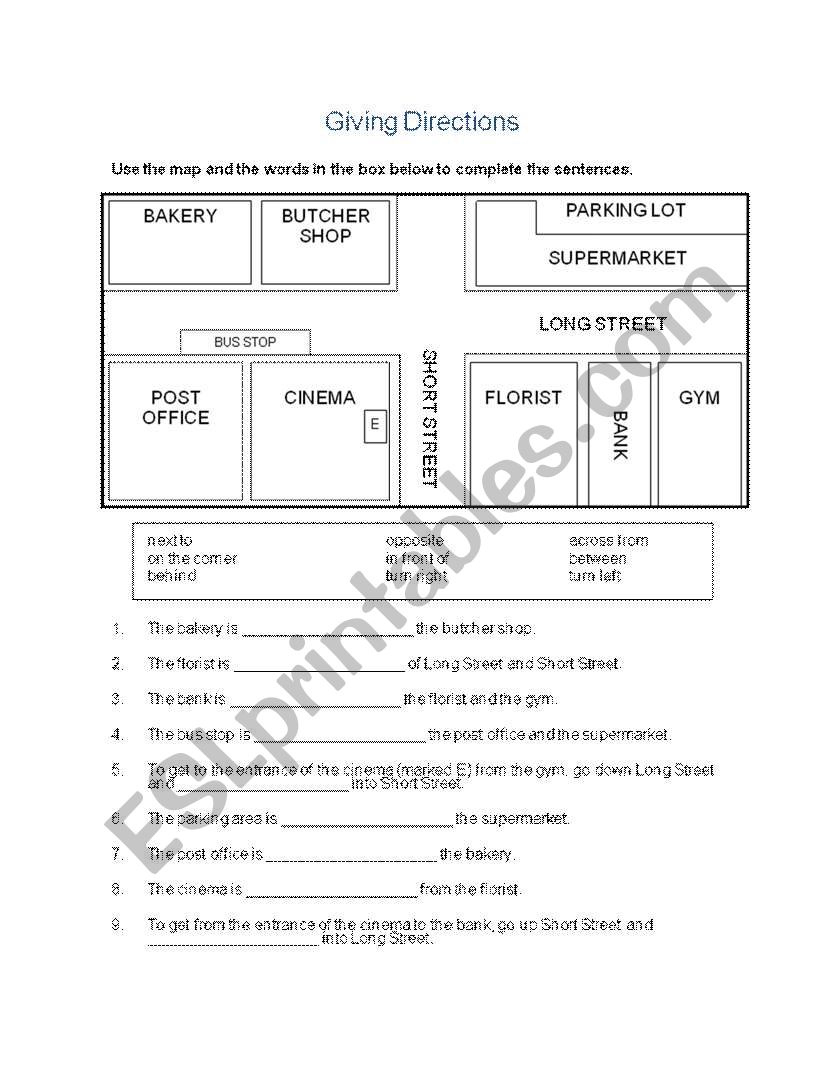 Prepositions worksheet