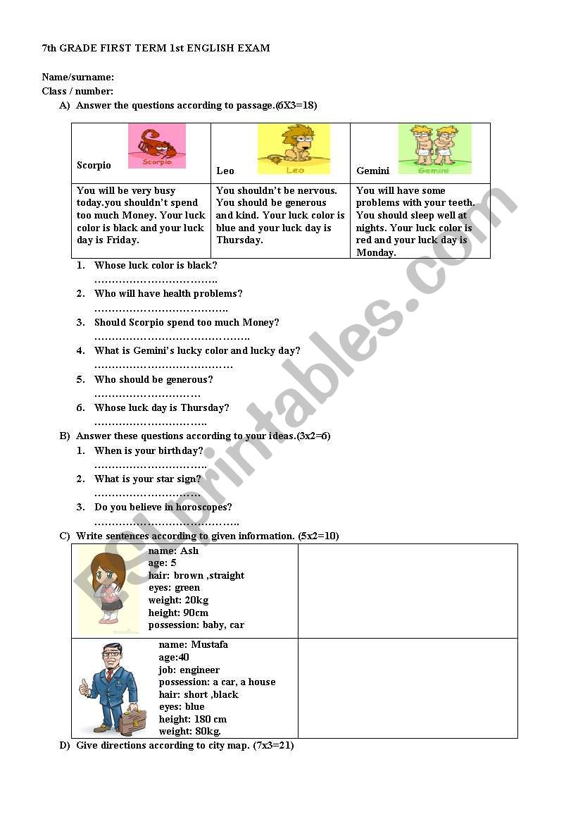 English worksheets: vocabular and readýng workshhet