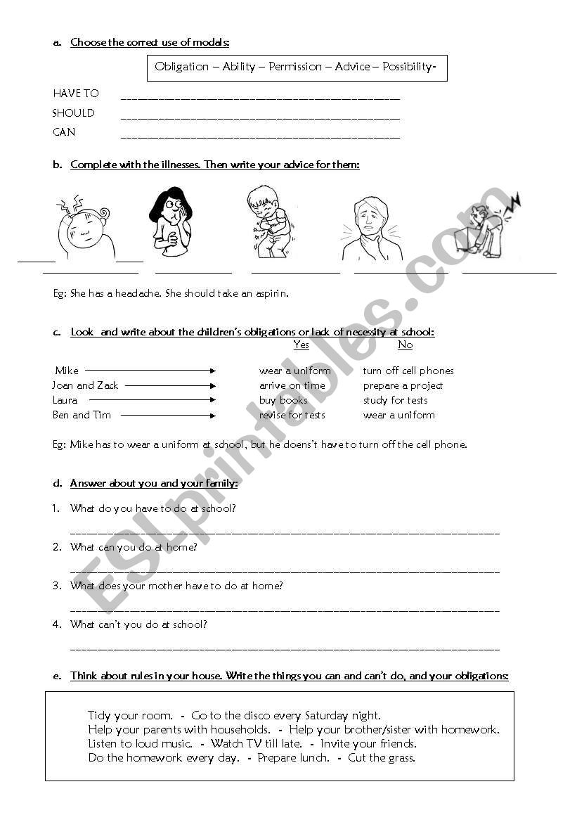 Test: Modals worksheet