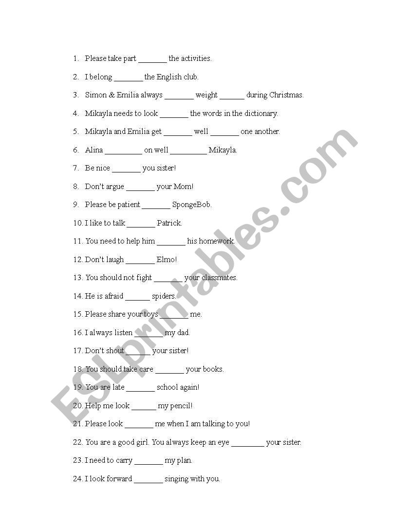 fill in the blanks worksheet