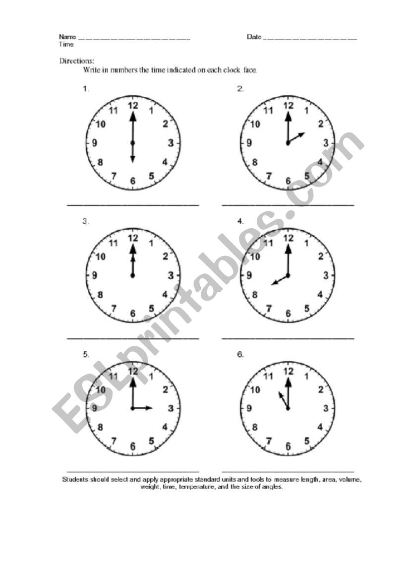 Time worksheet