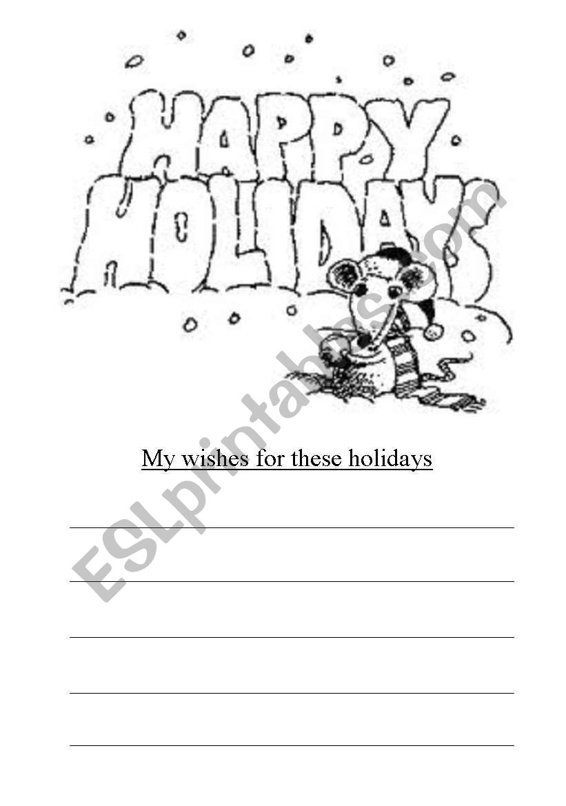 Wishes worksheet