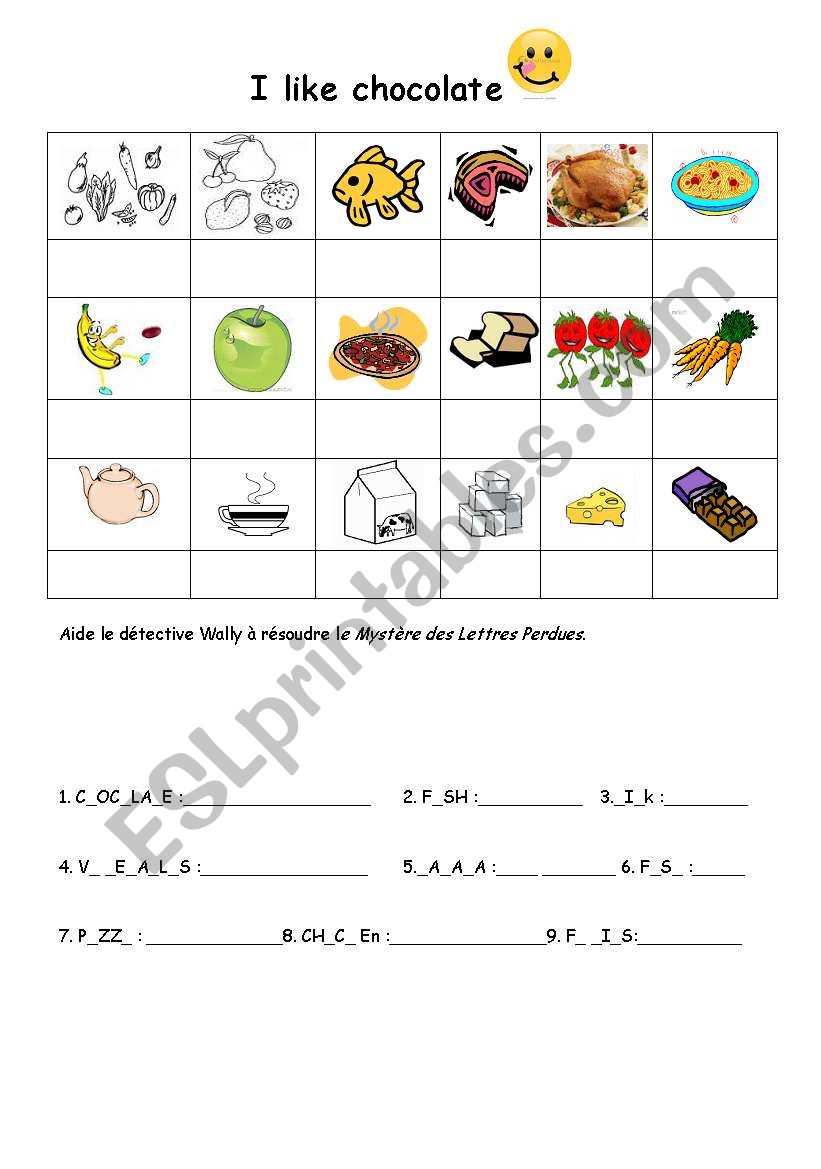 Yummi Yummi worksheet