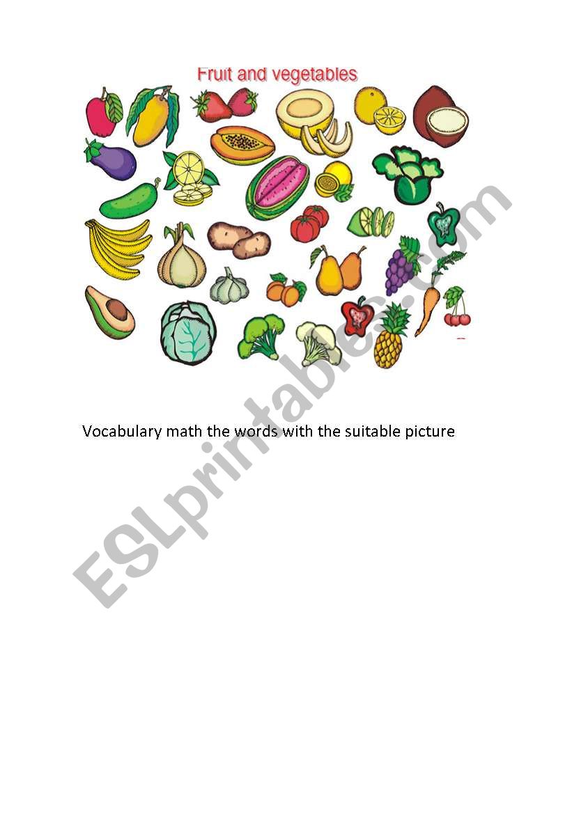 Fruits and Vegetables vocabulary