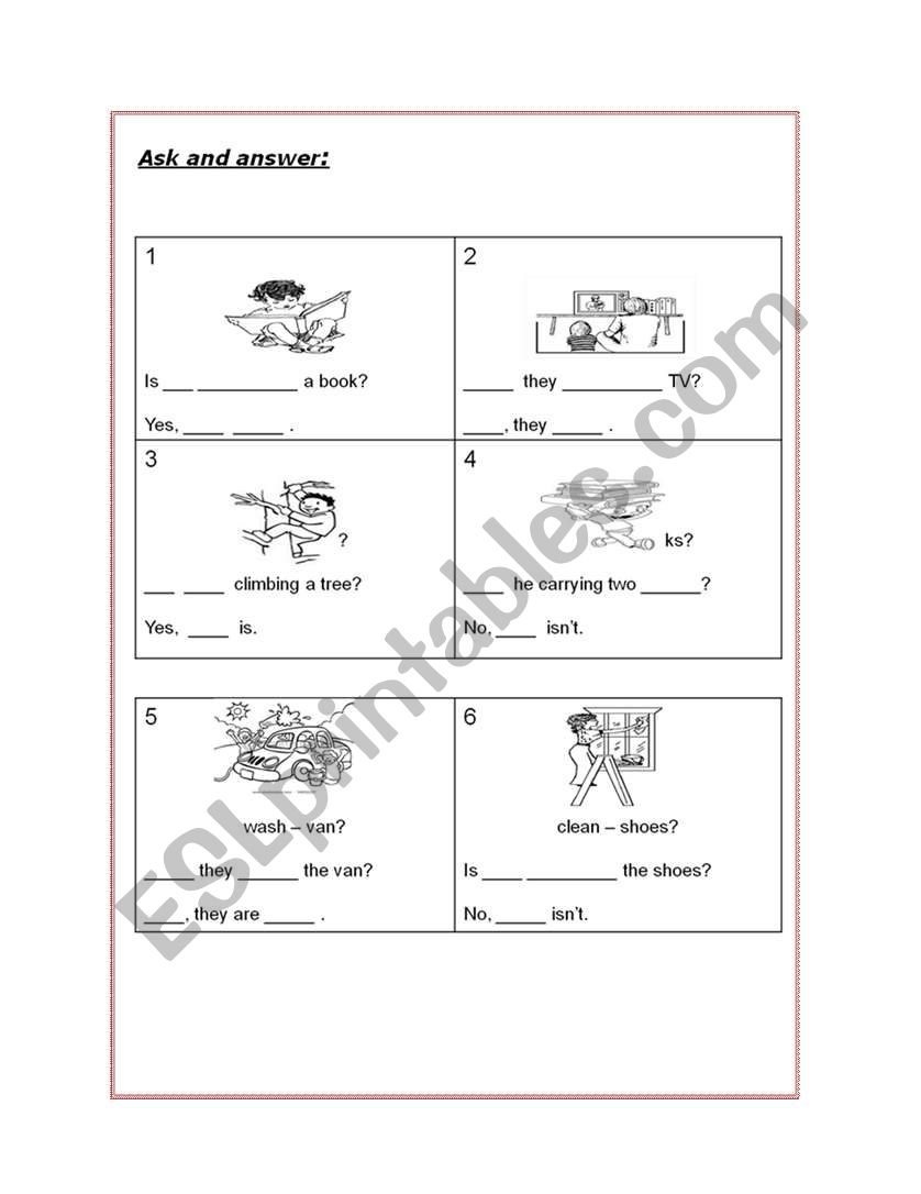 Present continuous ask and answer