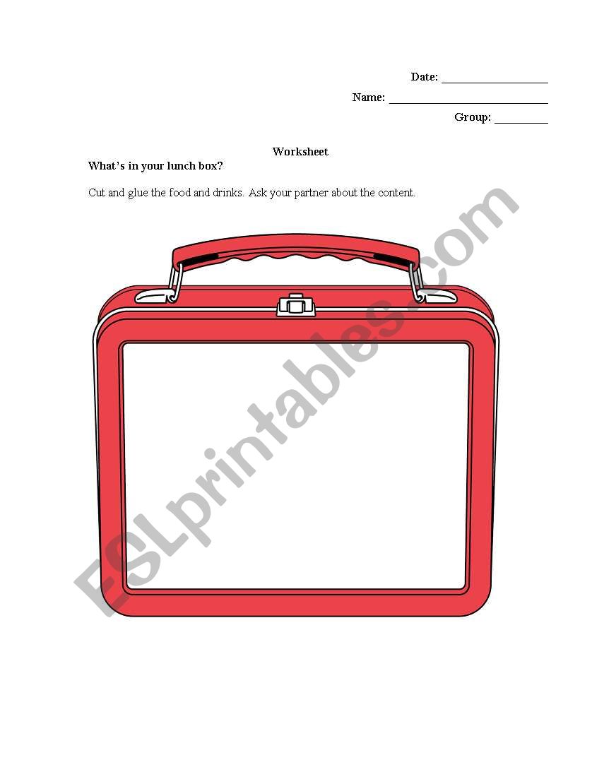 Whats in your lunch box?  worksheet