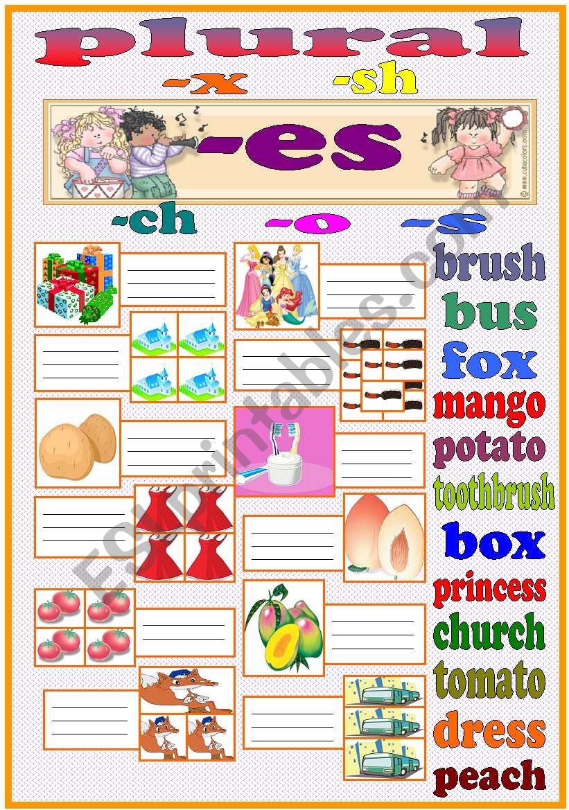 Plural es ESL Worksheet By LILIAAMALIA