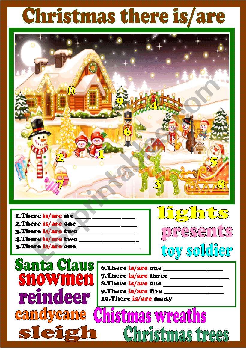 Christmas-there is there are worksheet