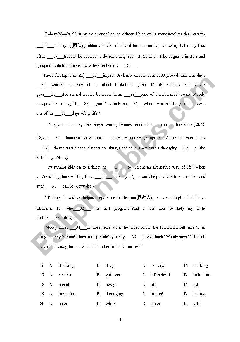 Robert moody worksheet