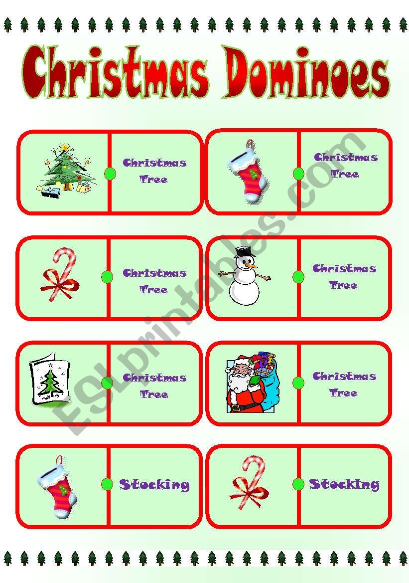 CHRISTMAS DOMINOES (part 1) - ESL worksheet by BlackDar