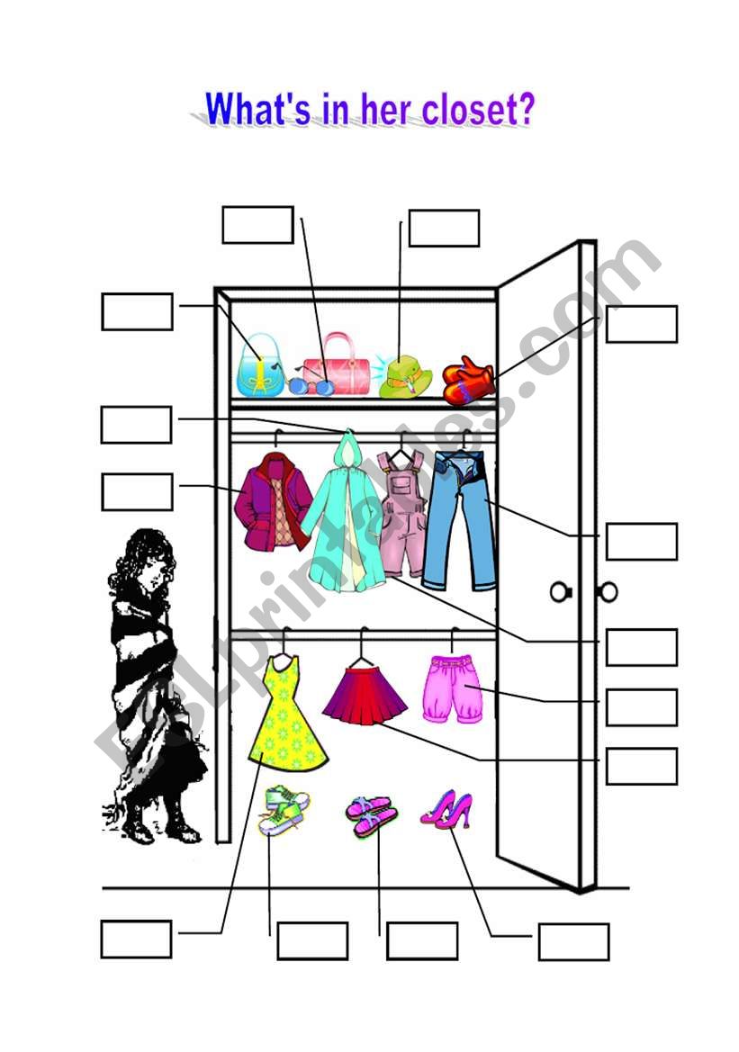 online english grammar exercise closet? What´s  Hidra her ESL worksheet by  in