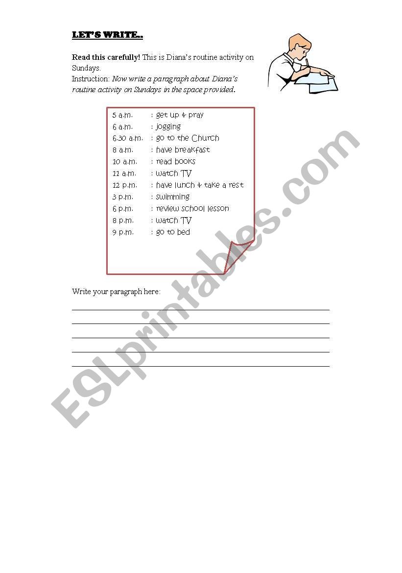 Daily activities (Exercise on simple present tense)