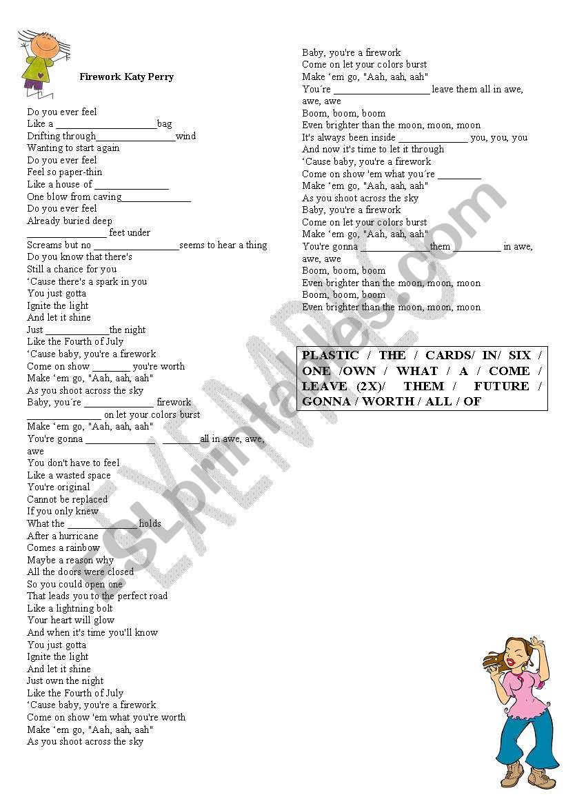 Music Firework worksheet