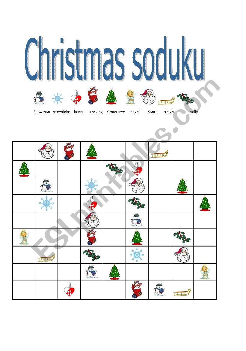 Christmas Soduku worksheet