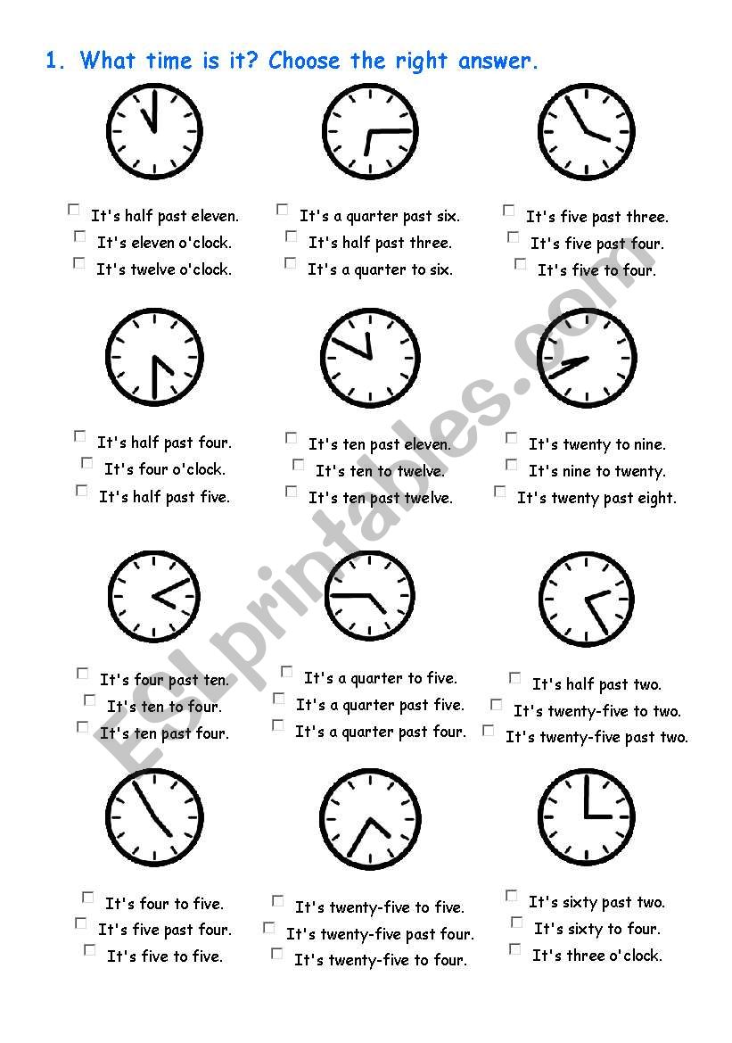 time - ESL worksheet by krisprp